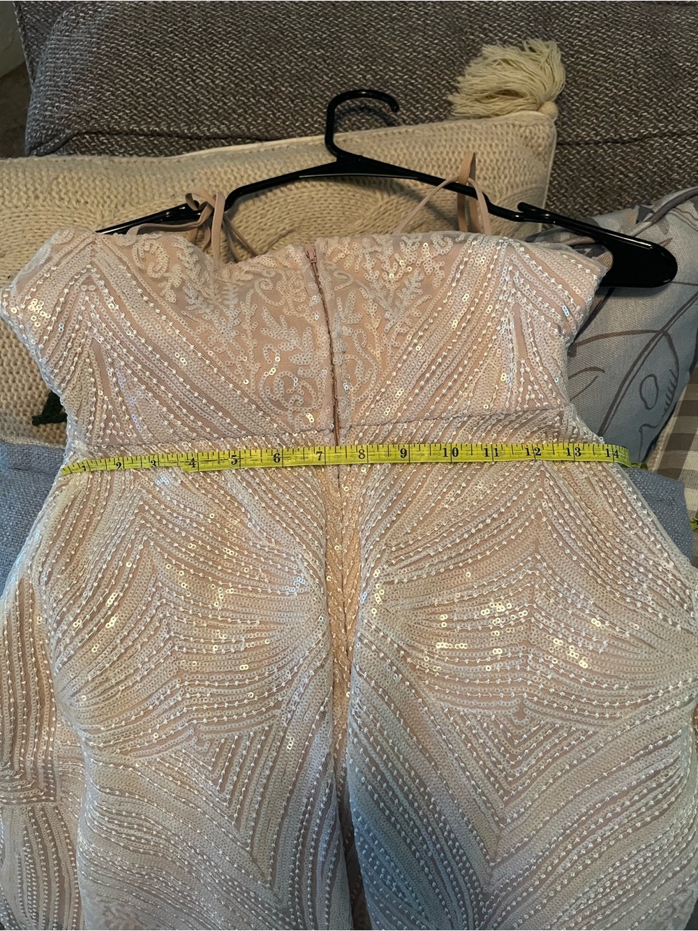 City Triangles Blush Beaded Strapless Fit-and-Flare Dress - Picture 9 of 9